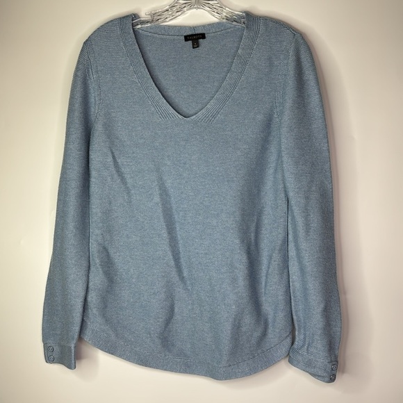 Talbots Blue Vneck Sweater Size Small - Picture 1 of 10